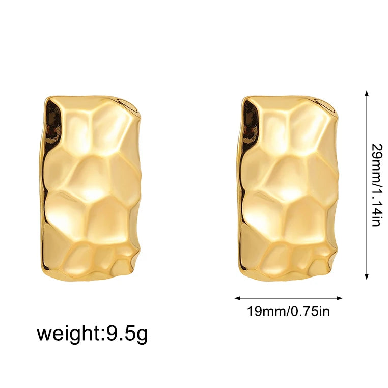 Creative Gold Plated Stainless Steel Round Geometric Earrings