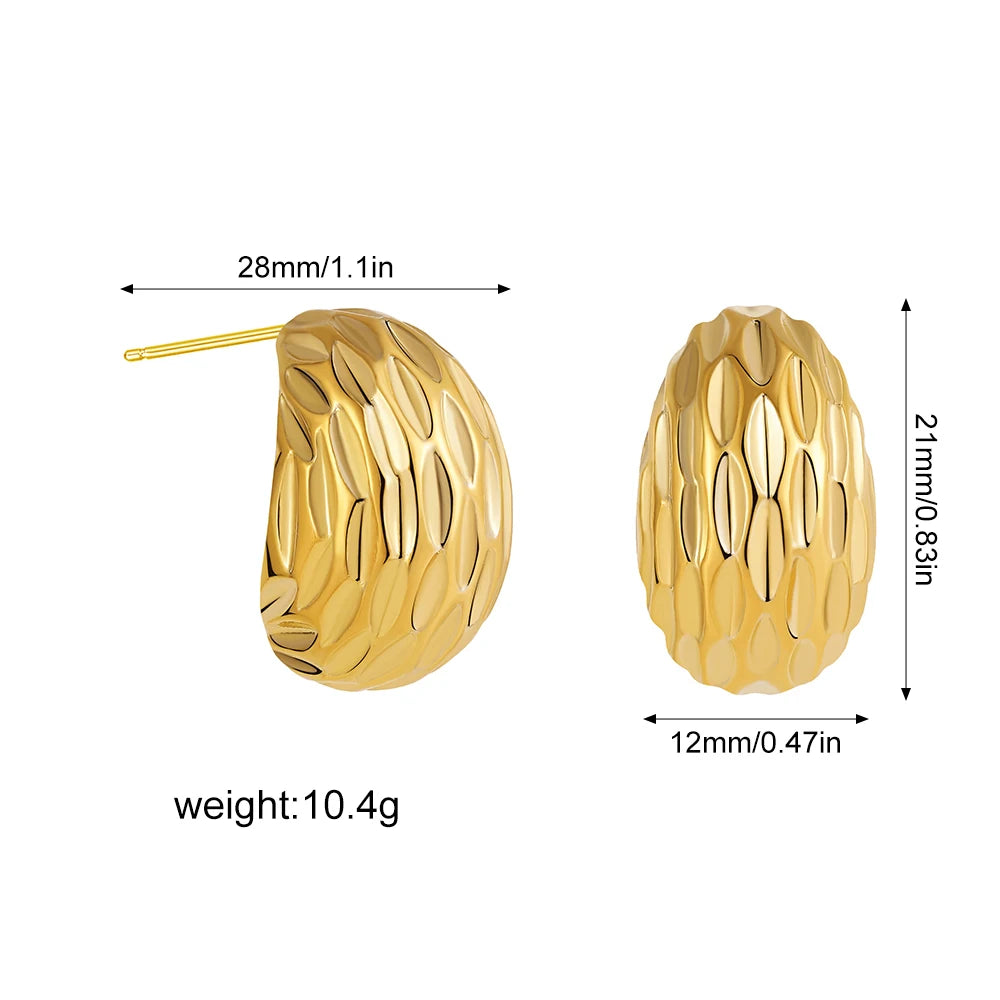 Creative Gold Plated Stainless Steel Round Geometric Earrings