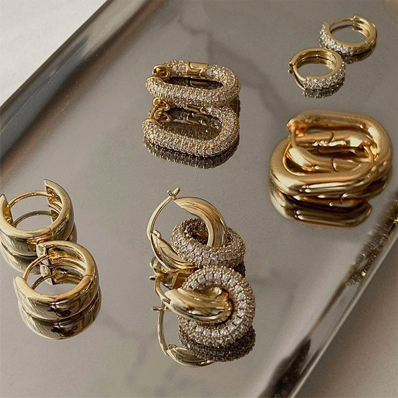 Round Huggie Hoop Earrings