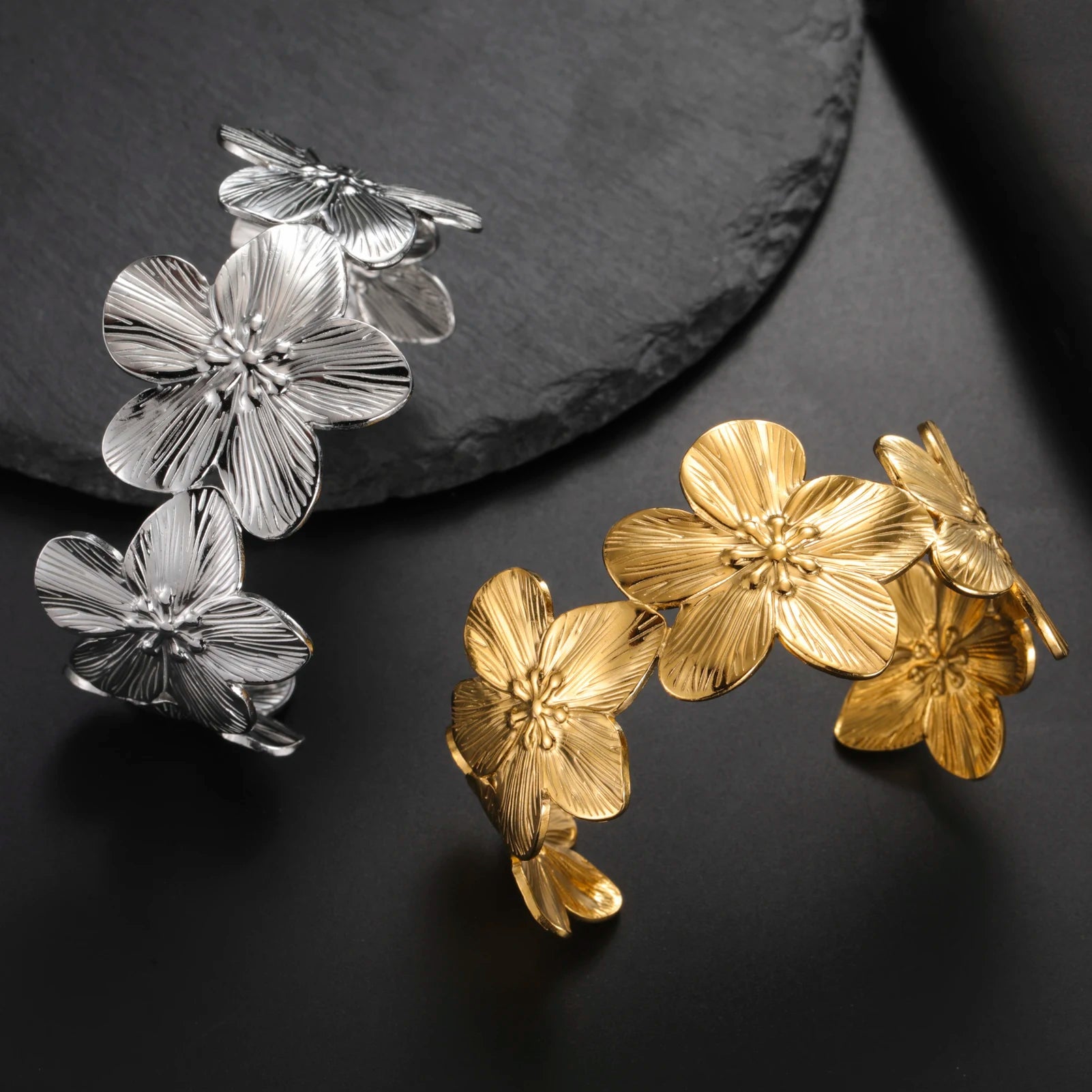 Trendy Flower Cuff Bracelet