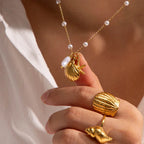 Vintage Starfish Shell Pearl Necklace