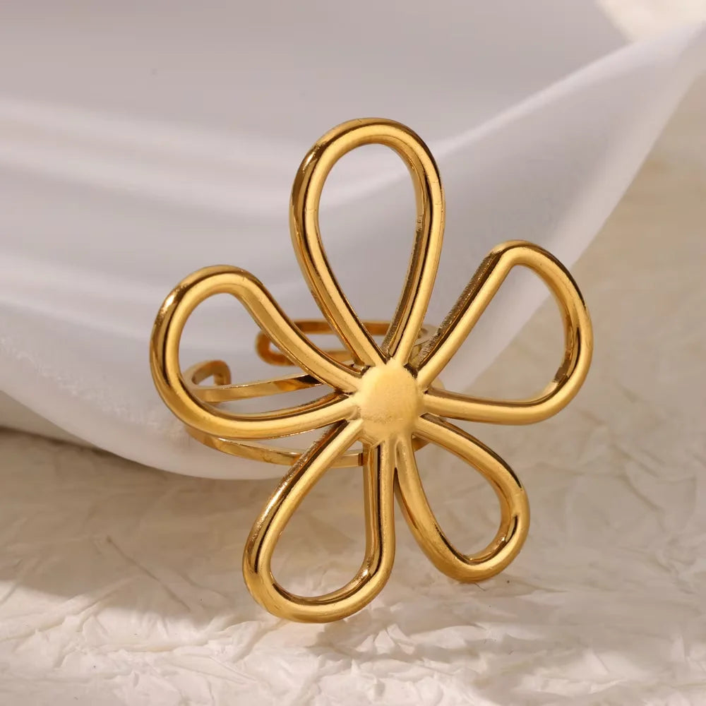 Big Bloom Flower Rings For Women