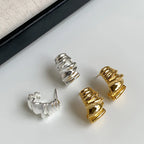 Wavy Pleated Stud Earrings