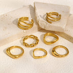 Brightique Stainless Steel Geometric Fashion Ring