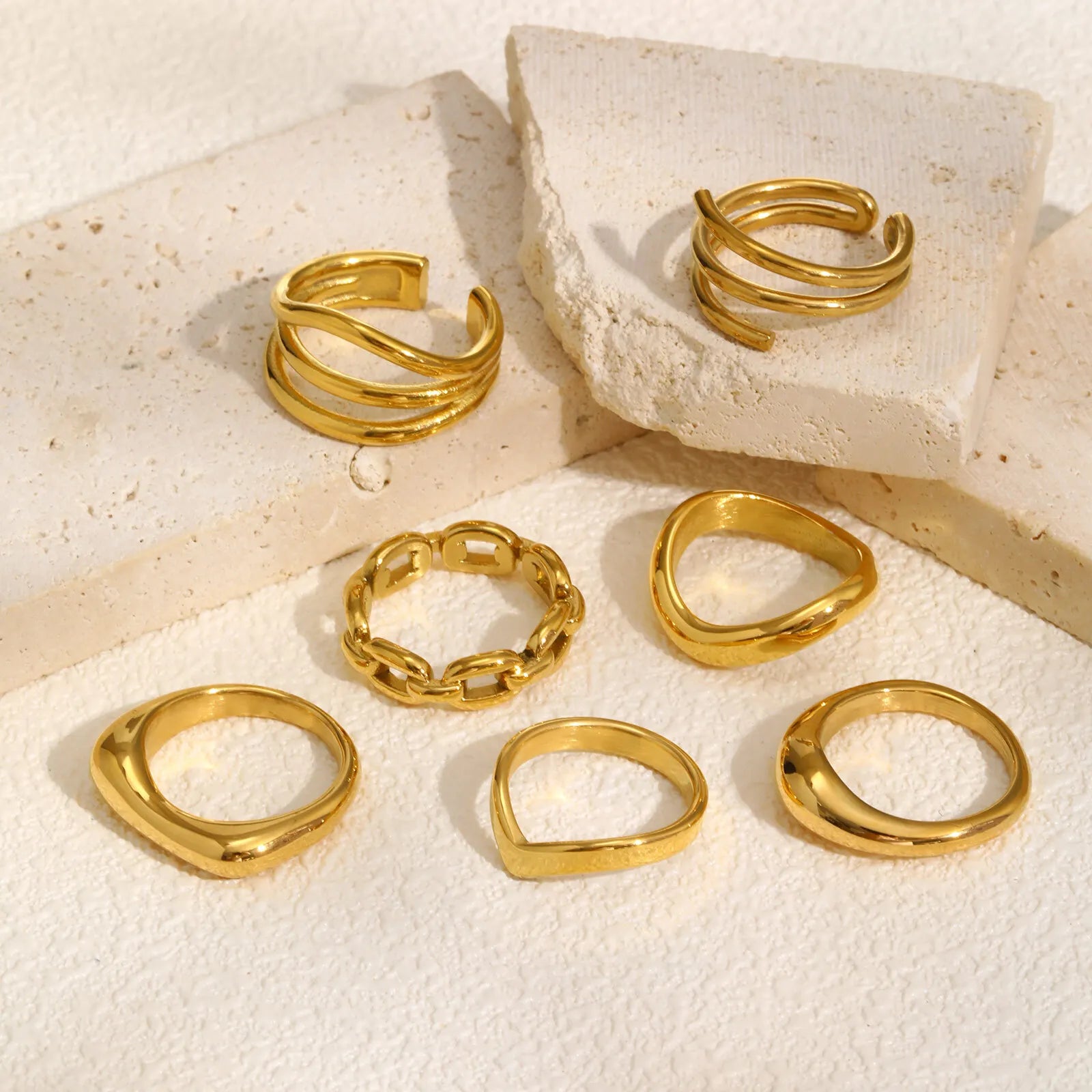 Brightique Stainless Steel Geometric Fashion Ring