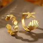 2/3pcs/Lot Stainless Steel Creative Starfish Shell Rings