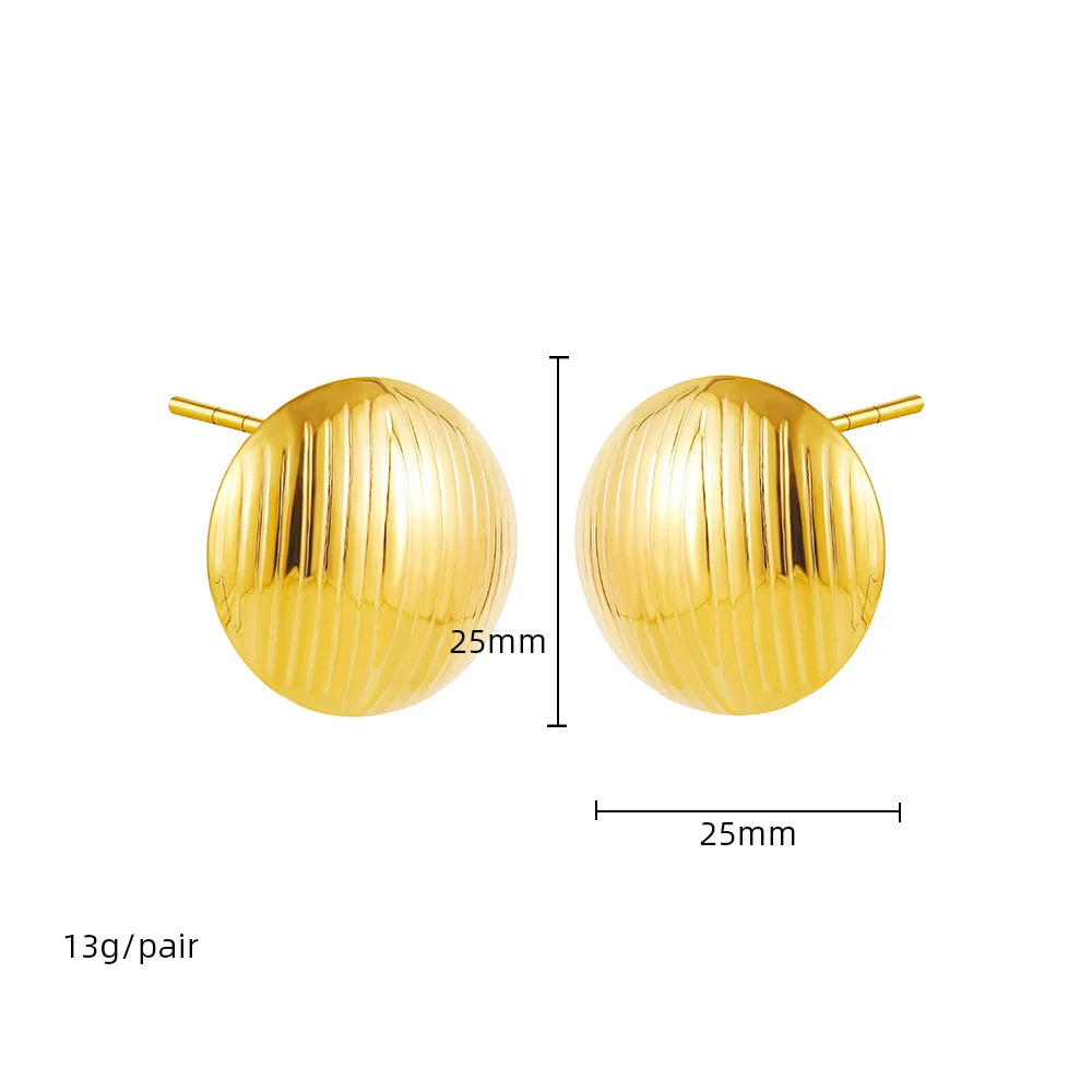 Creative Gold Plated Stainless Steel Round Geometric Earrings