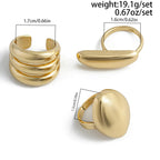 Brightique 3pcs/set Exaggerated Metal Rings