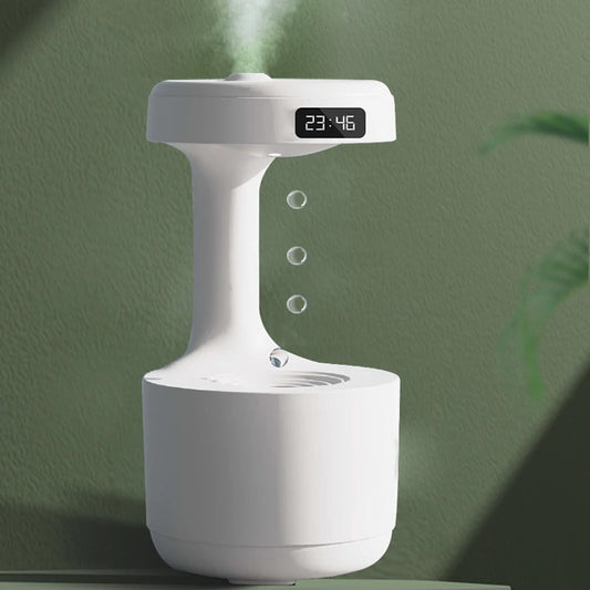 Brightique Anti Gravity Humidifier with LED Clock Display,Floating Water Droplet Humidifier - for Home Deco