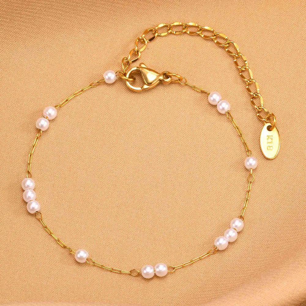 Elegant Simulated Pearl Beads Bracelets