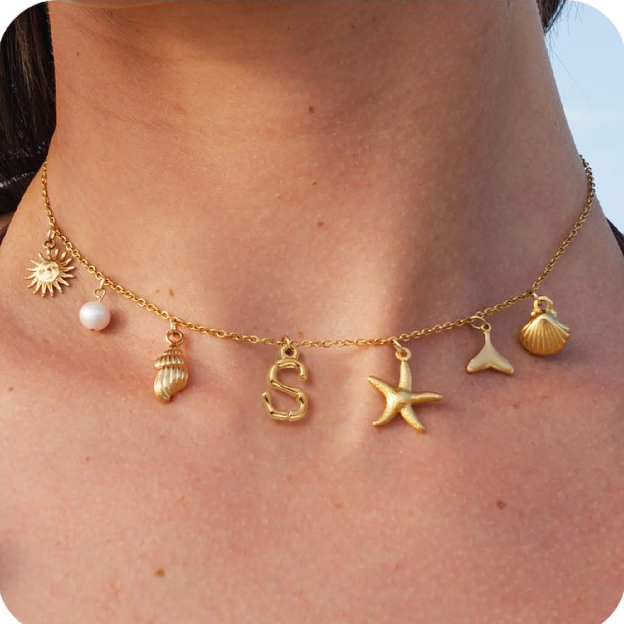 A–Z Initial Seashell Necklace