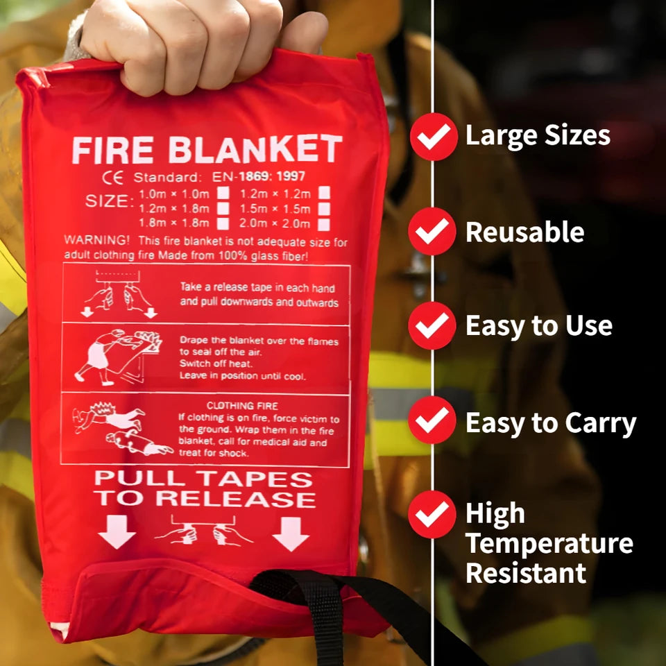 Fire Suppression Blankets Emergency Fiberglass Fireproof Blanket for Kitchen Home Camping Grill Car Office Warehouse Fireplace