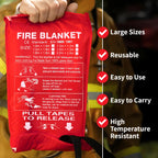 Fire Suppression Blankets Emergency Fiberglass Fireproof Blanket for Kitchen Home Camping Grill Car Office Warehouse Fireplace