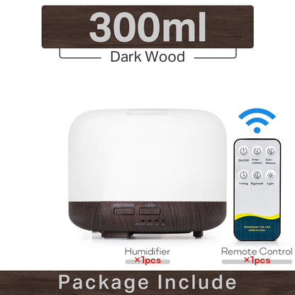Brightique Air Humidifier Essential Oil Diffuser 300ML 500ML 1000ML With Lights Remote Control Ultrasound Electric Aromatherapy Diffuser