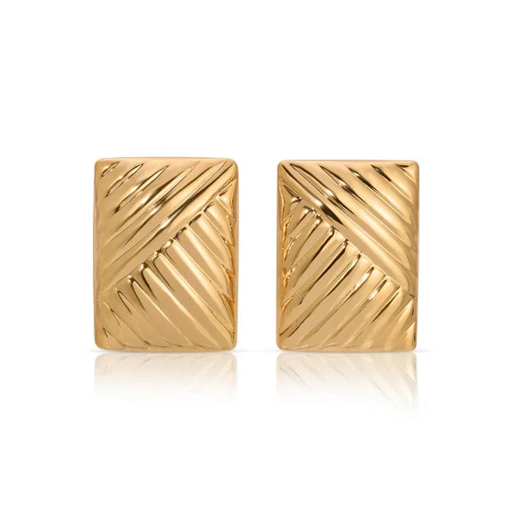 Vintage Texture Gold Plated Earrings