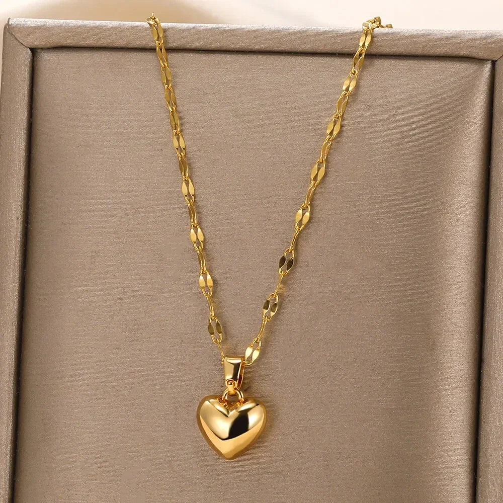 Stainless Steel Multilayer Heart Necklace