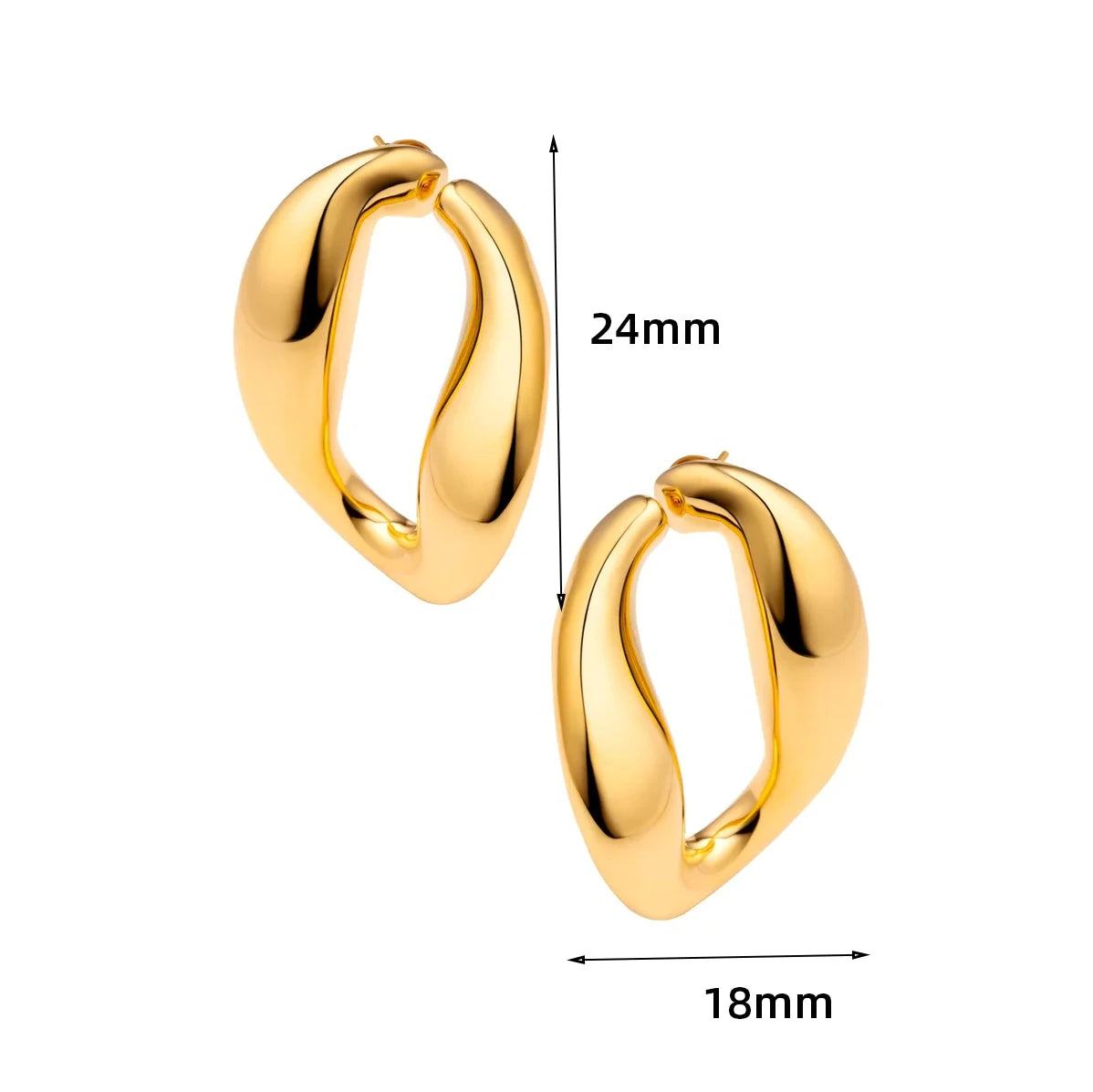 Creative Gold Plated Stainless Steel Round Geometric Earrings