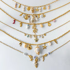 Beach Ocean Wind Conch Freshwater Pearl Pendant Necklace