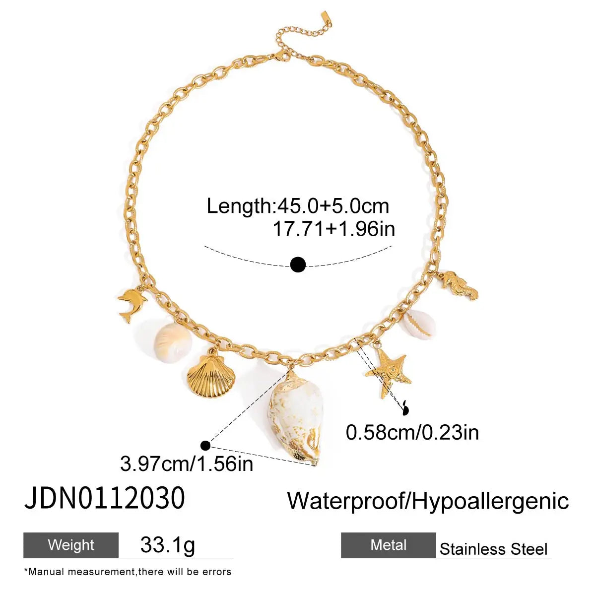 Beach Ocean Wind Conch Freshwater Pearl Pendant Necklace