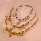 Heart Bear Bowknot Flower Pendant