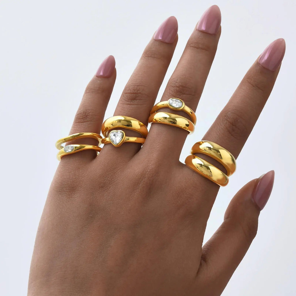 Brightique Stainless Steel Geometric Fashion Ring