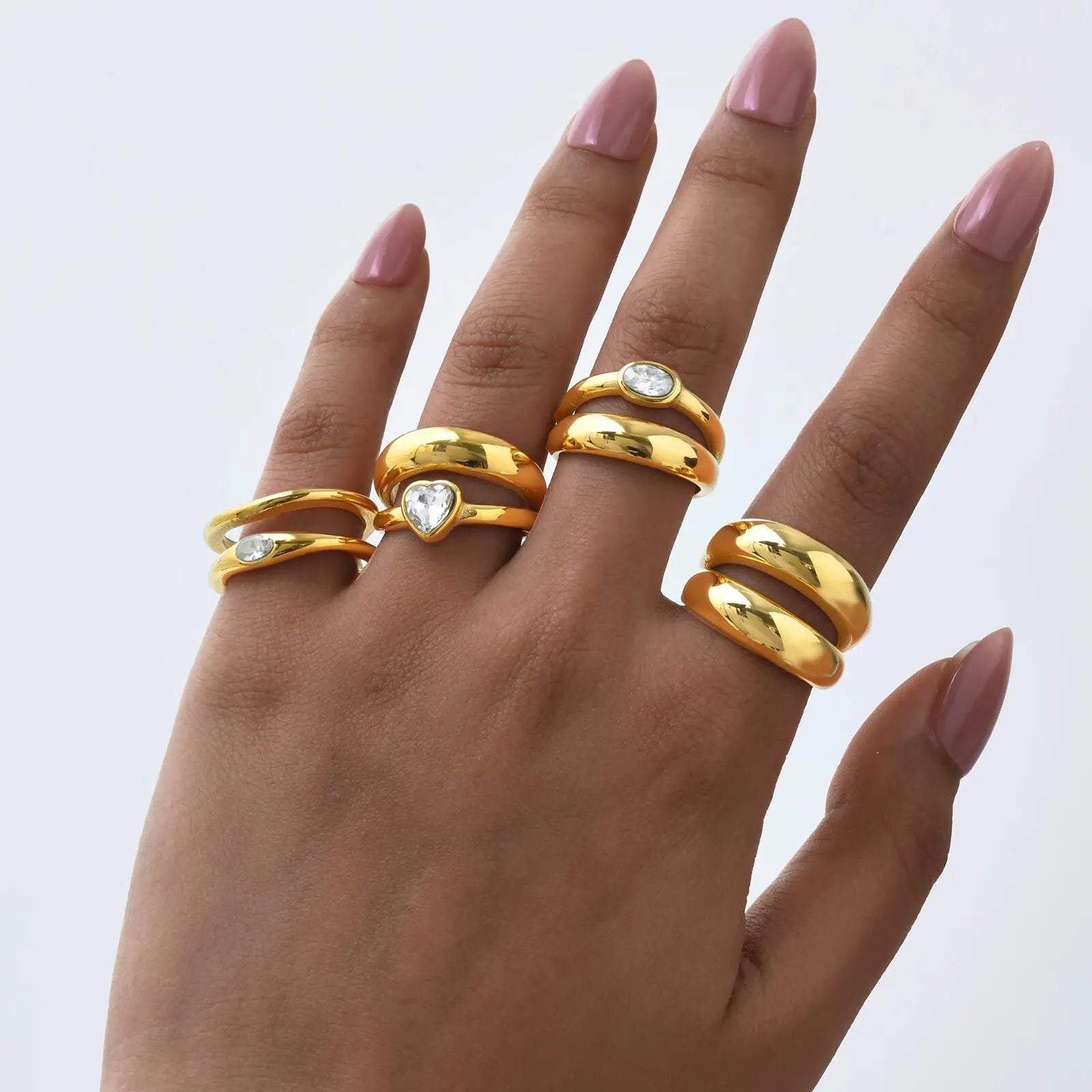 Brightique Stainless Steel Geometric Fashion Ring