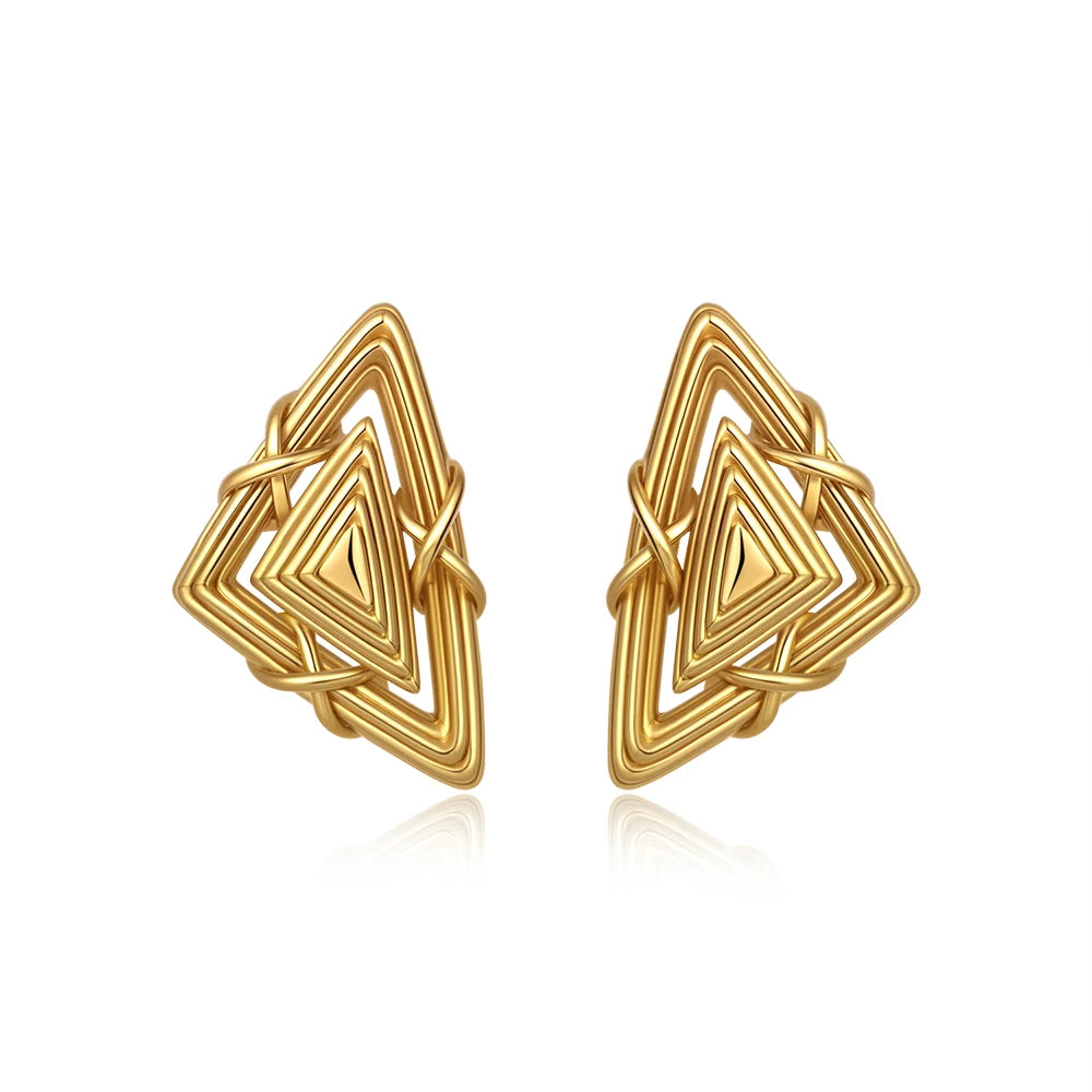 Vintage Texture Gold Plated Earrings