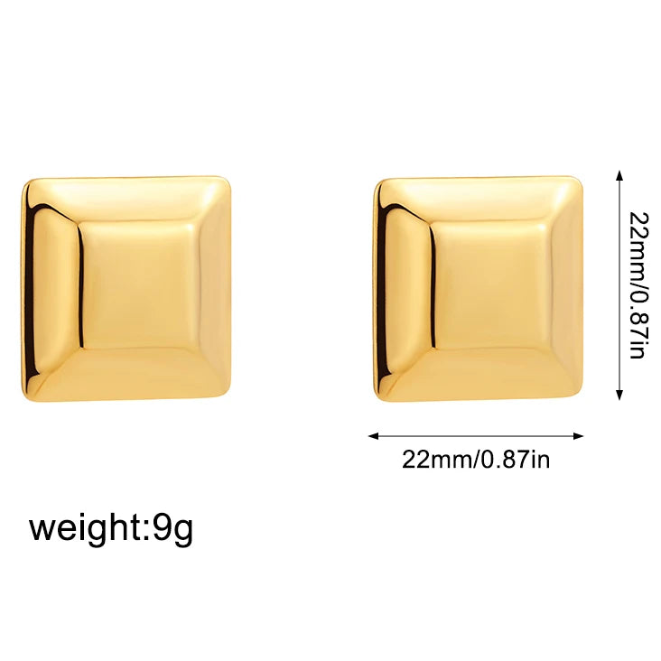 Creative Gold Plated Stainless Steel Round Geometric Earrings