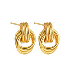 Vintage Texture Gold Plated Earrings