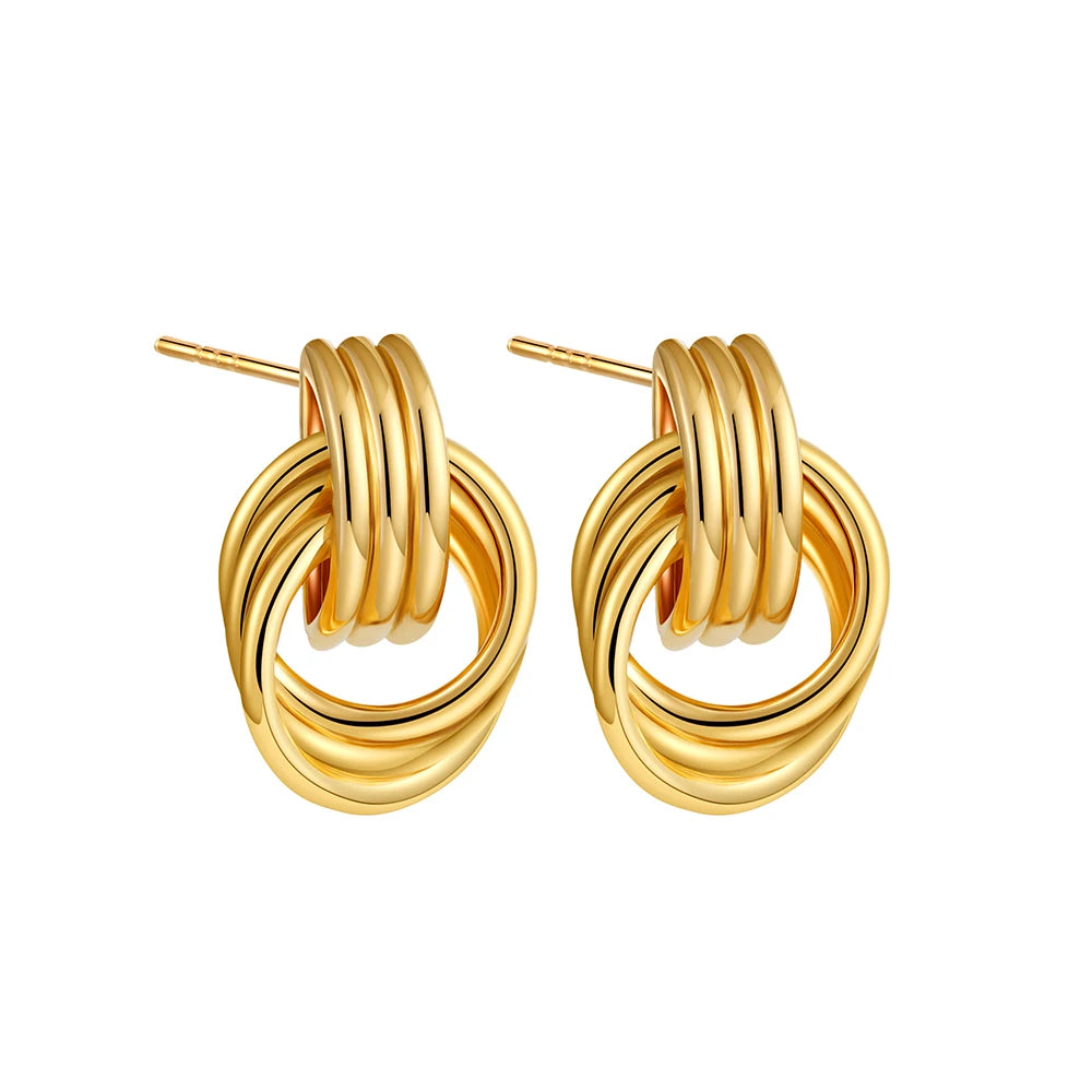 Vintage Texture Gold Plated Earrings
