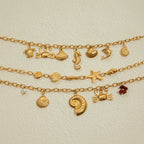 Beach Ocean Wind Conch Freshwater Pearl Pendant Necklace