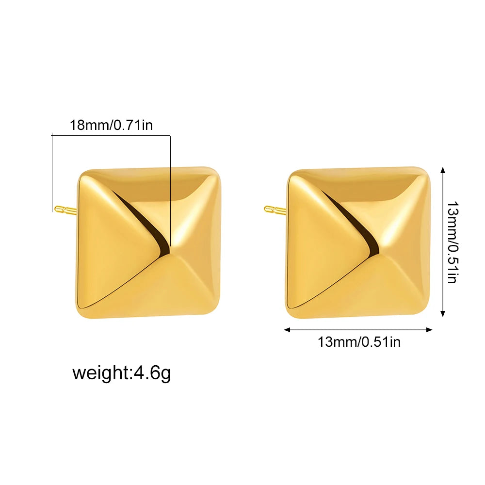 Creative Gold Plated Stainless Steel Round Geometric Earrings