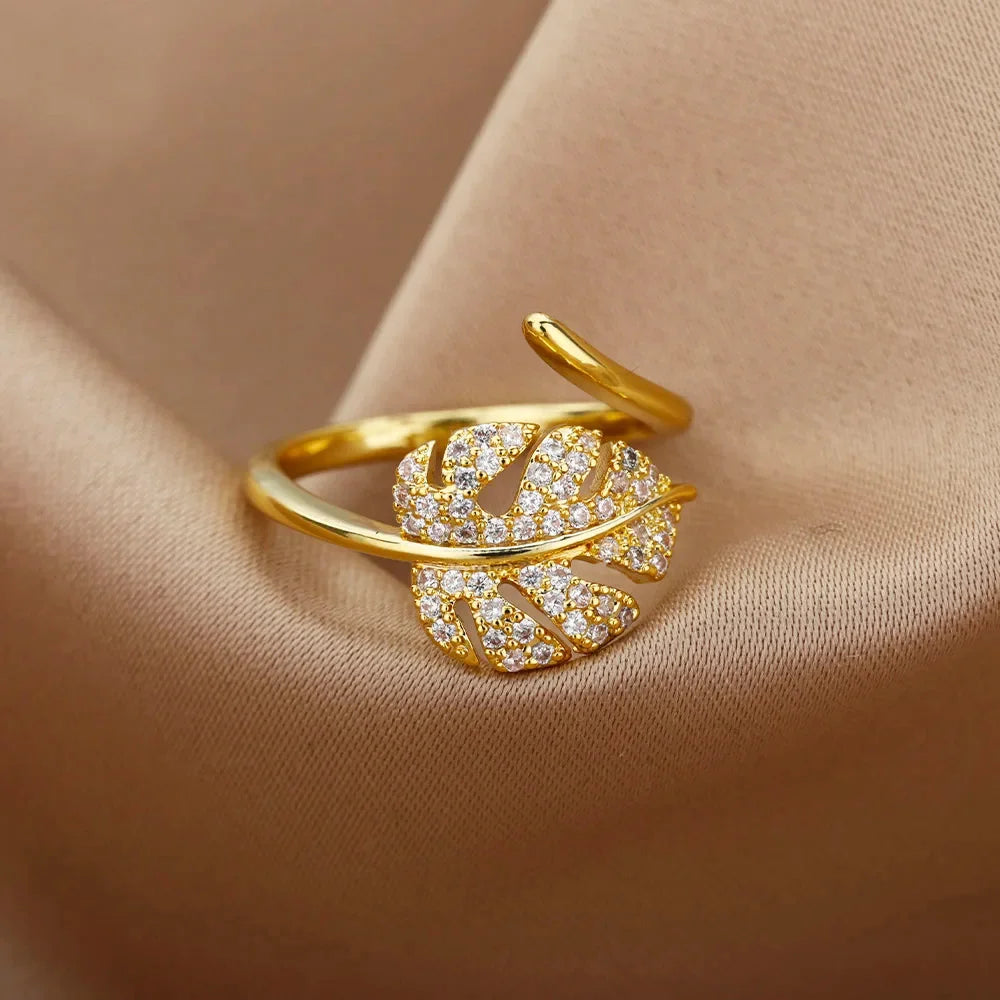 18K Gold Plated Zircon Bridal Ring Set