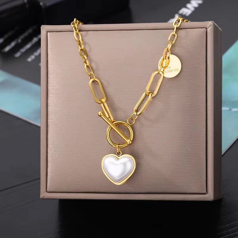 Stainless Steel Multilayer Heart Necklace