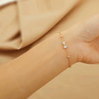 Bow shiny zircon bracelet