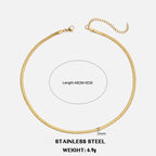 Unisex Flat Snake Chain Choker Necklace