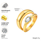 Brightique Stainless Steel Geometric Fashion Ring