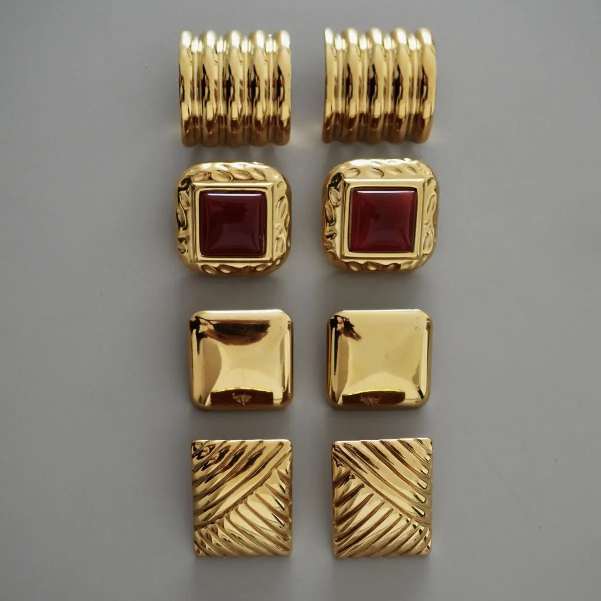 Vintage Minimalist Stainless Steel Elegant Stud Earrings