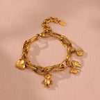 Heart Bear Bowknot Flower Pendant