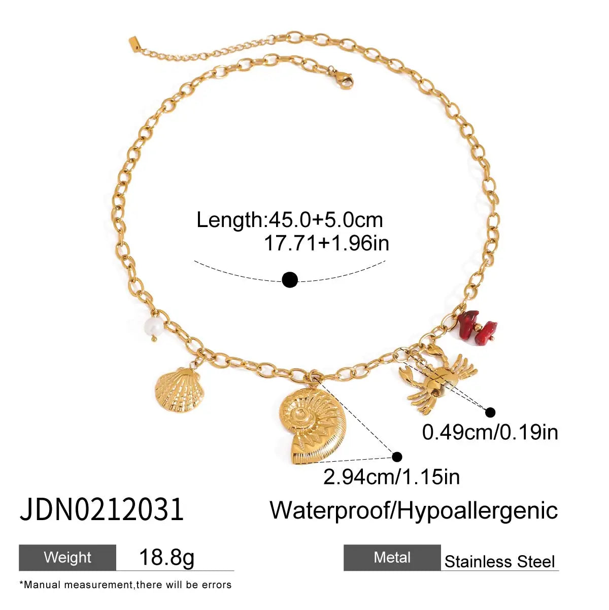 Beach Ocean Wind Conch Freshwater Pearl Pendant Necklace