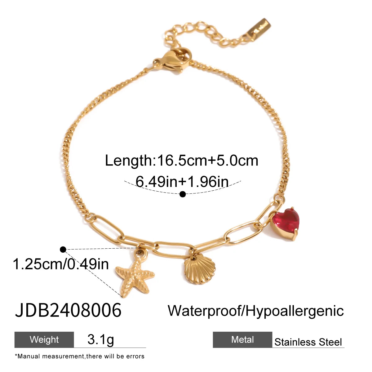 Ocean Style Starfish Shell Pendant Handmade Bracelet