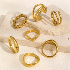 Brightique Stainless Steel Geometric Fashion Ring