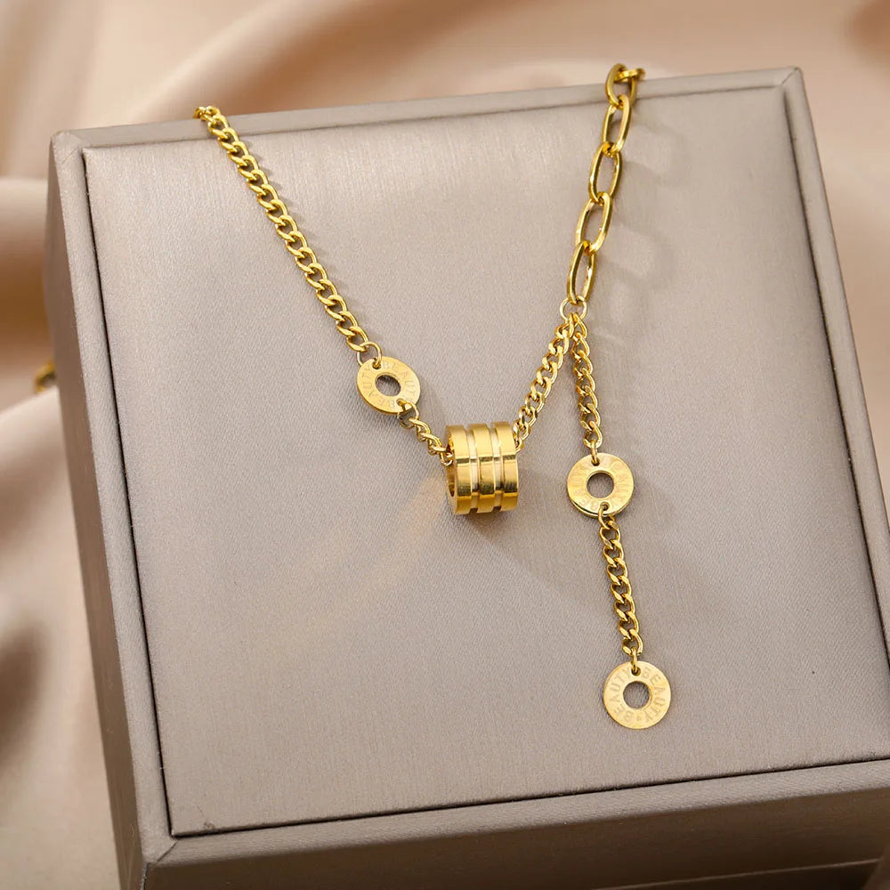 Stainless Steel Multilayer Heart Necklace