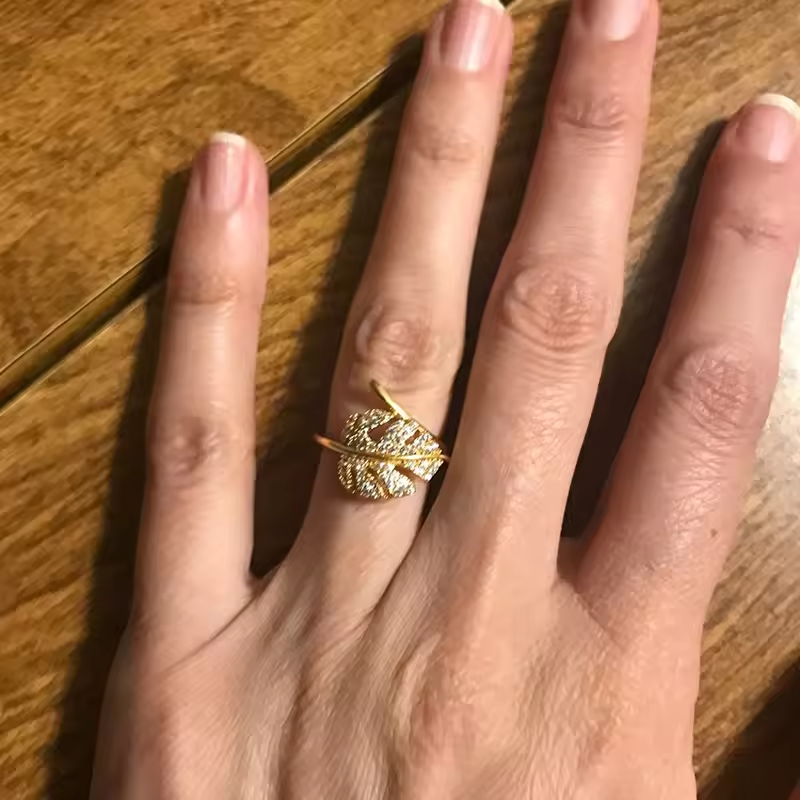 18K Gold Plated Zircon Bridal Ring Set